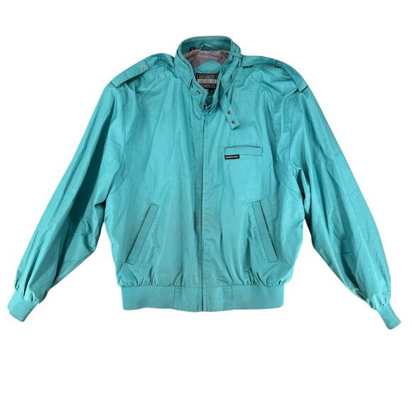 Vintage Members Only Jacket Mens Bomber Windbreaker Full Zip Lightweight Teal L - Picture 1 of 10